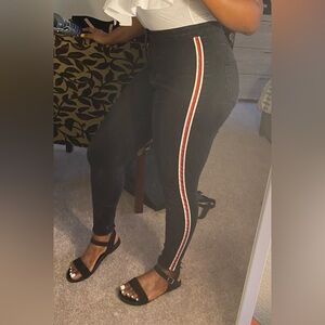 Zara TRF Stripe Skinny Jeans